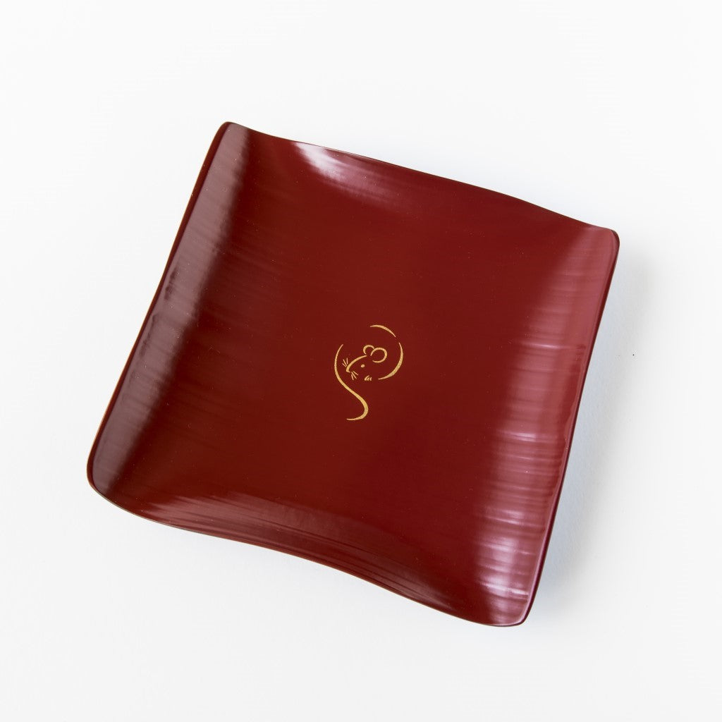 Rat red bamboo plate