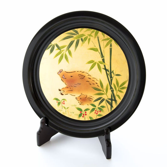 Boar decorative plate & stand