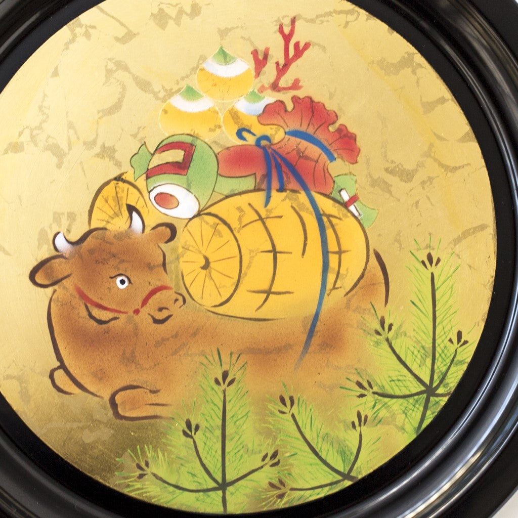 Ox decorative plate & stand