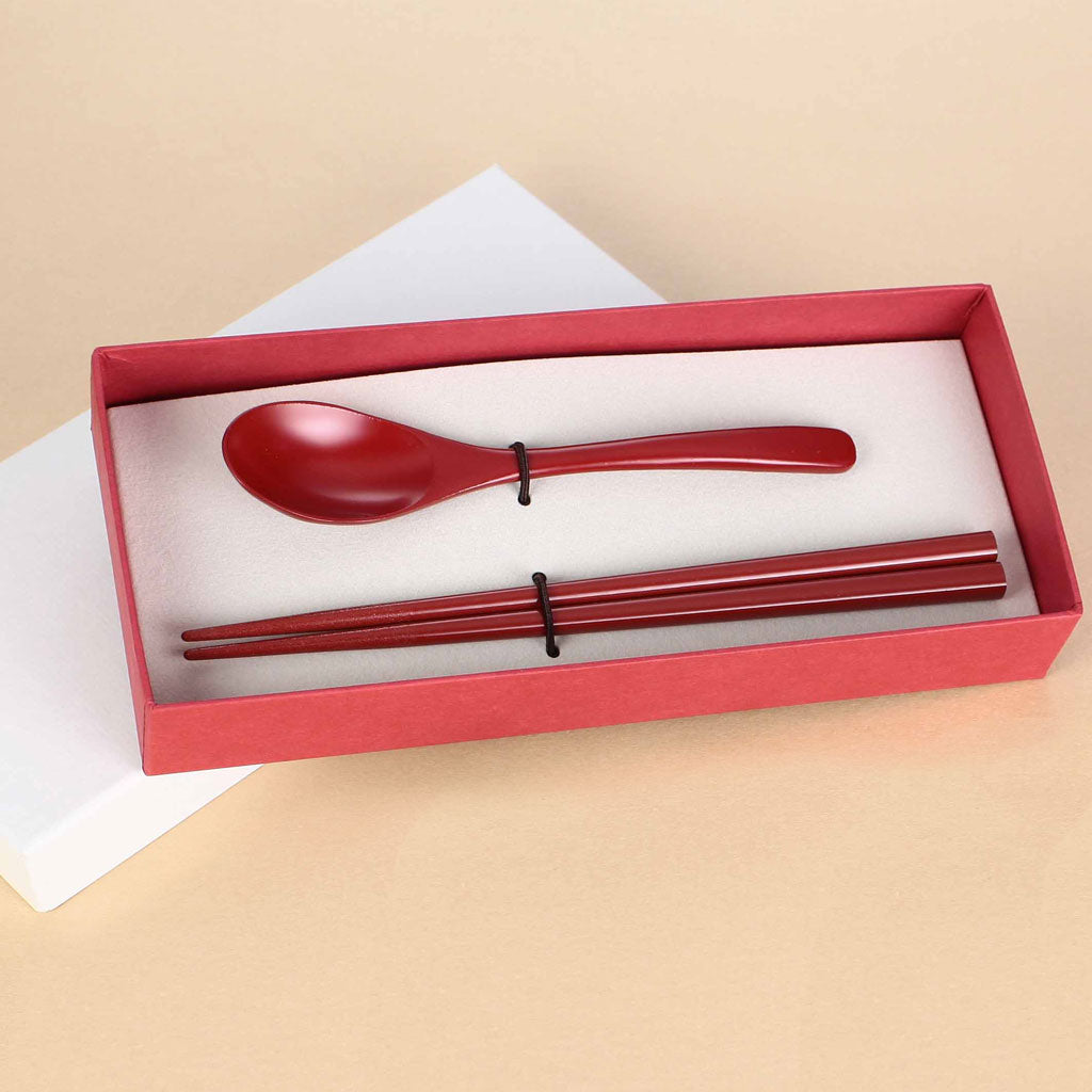 Red Chopsticks & Spoon set for Children