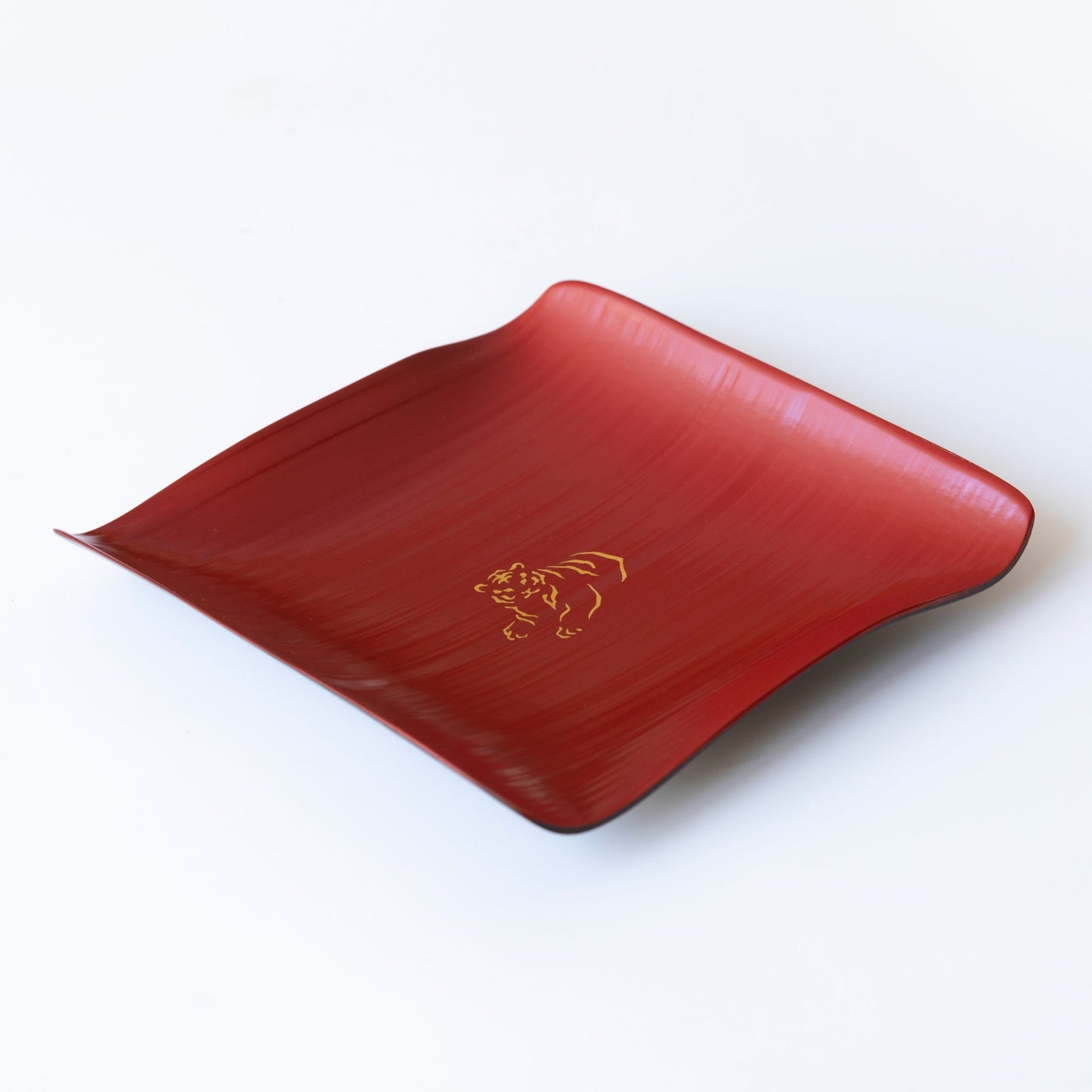 Tiger red bamboo plate