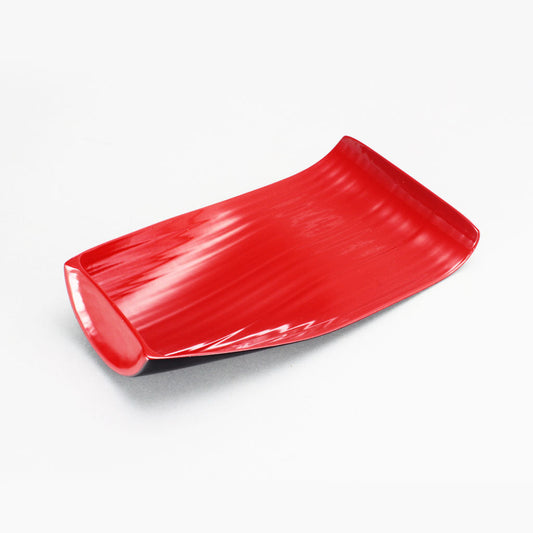 Fukutake red bamboo plate