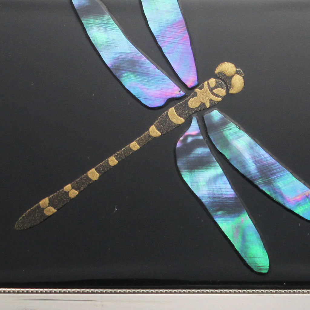 Dragonfly sterling silver business card holder