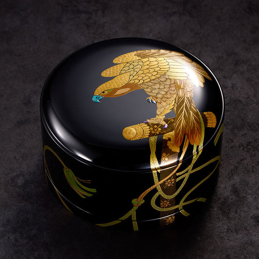 Hawk round decorative box