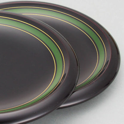 Gold & Green Line plate set [5pc]