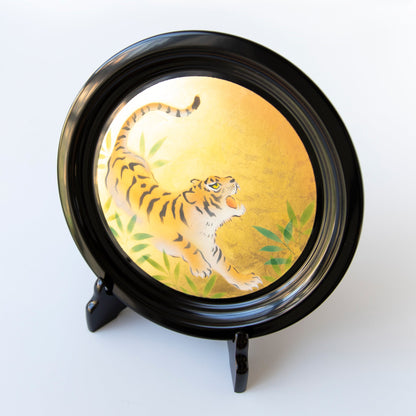 Tiger decorative plate & stand