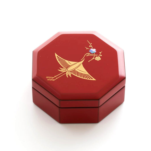 Hanakuizuru red octagonal  box