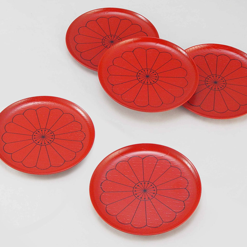 Kiku plate set [5pc] (2 colors)