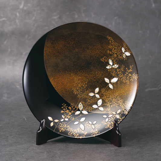 Tsuki-ni-Hagi decorative plate & stand