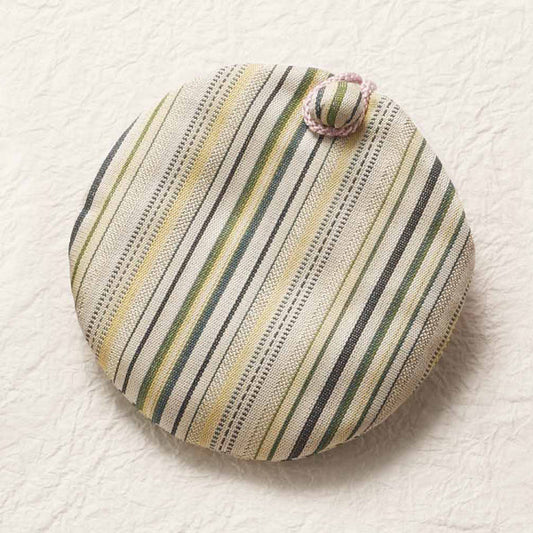 Stripe round bag for hand mirror